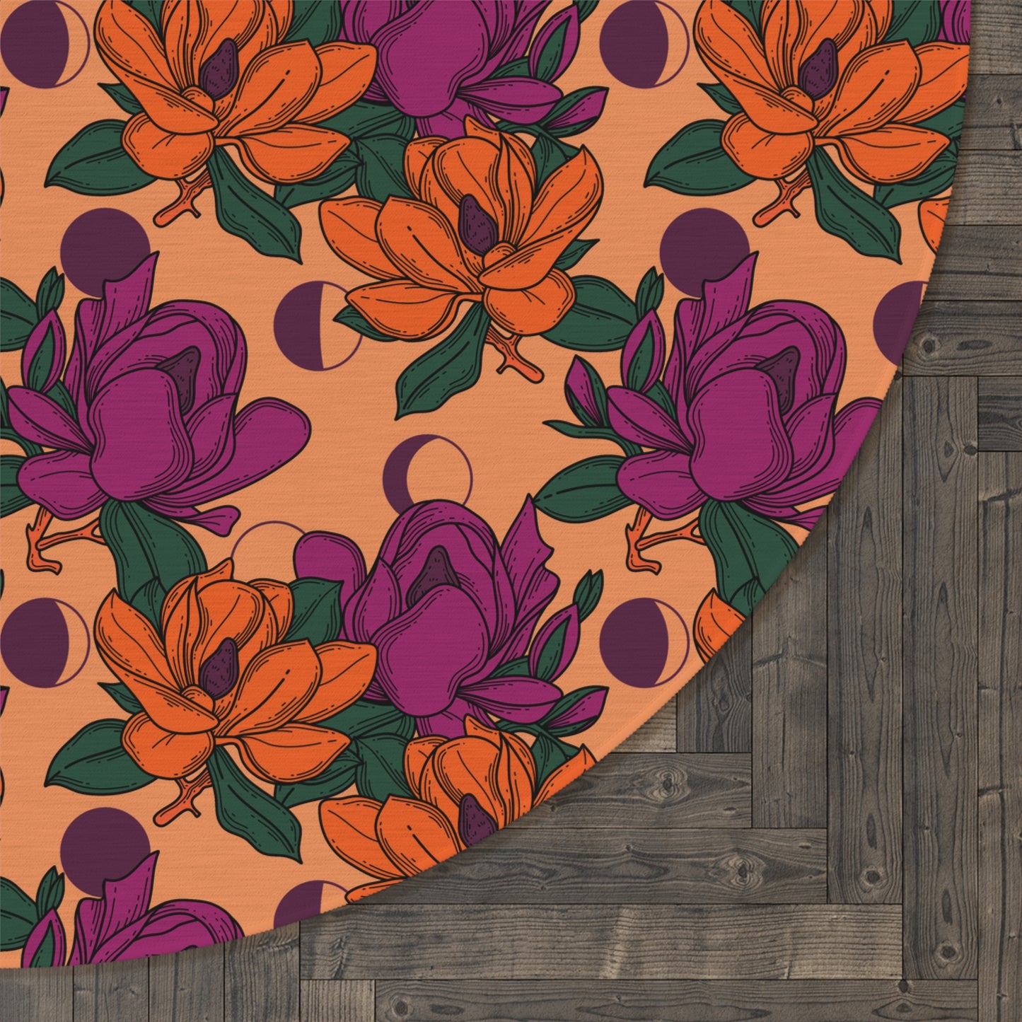 Tapete Redondo Floral Vibrante