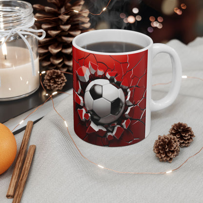 Caneca de Cerâmica com Tema de Futebol, Presente para o Amante do Futebol, Utensílio para Entusiastas do Futebol