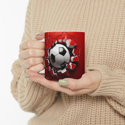 Caneca de Cerâmica com Tema de Futebol, Presente para o Amante do Futebol, Utensílio para Entusiastas do Futebol