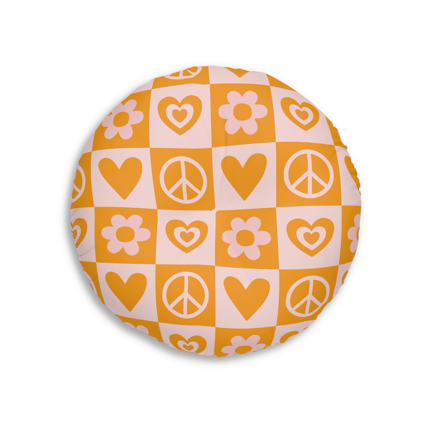 Almofada de Chão Tufted Retro Paz e Amor