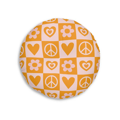 Almofada de Chão Tufted Retro Paz e Amor