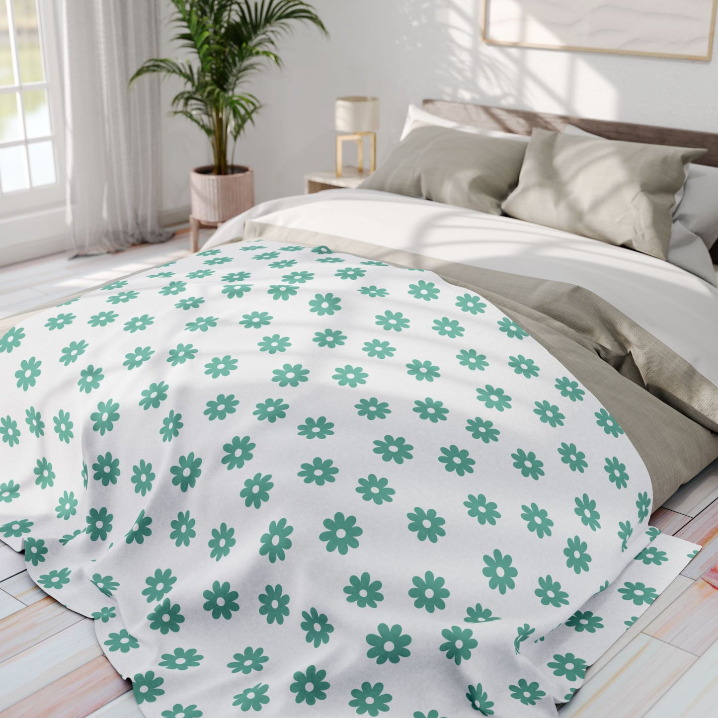 Cobertor de Lã Ártica Floral Aconchegante