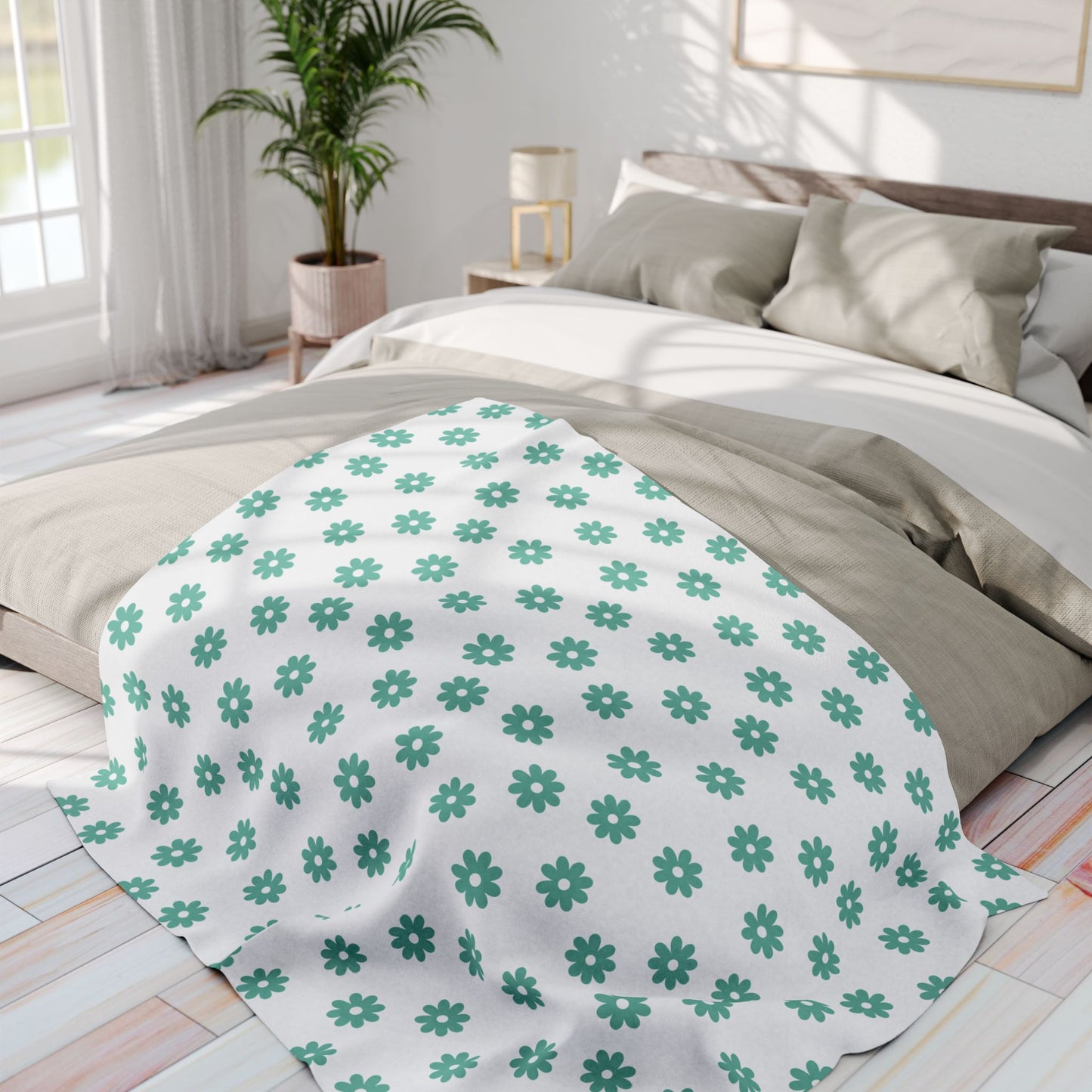 Cobertor de Lã Ártica Floral Aconchegante