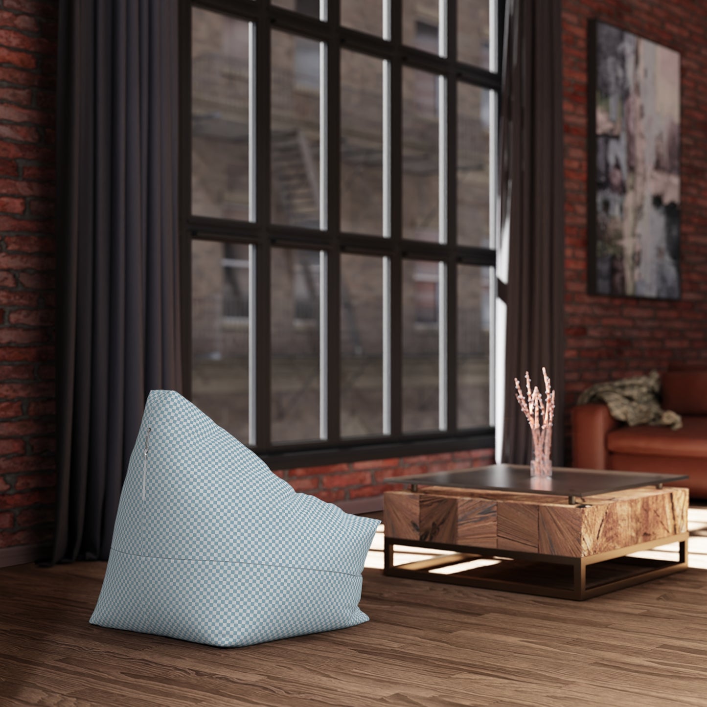 Capa para Puff - Design Xadrez Confortável para Cadeira