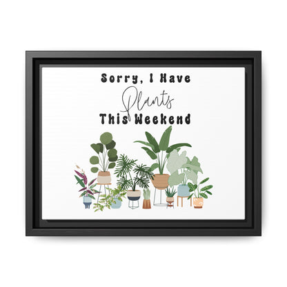 Arte em Tela emoldurada "Desculpe, eu tenho plantas neste fim de semana"