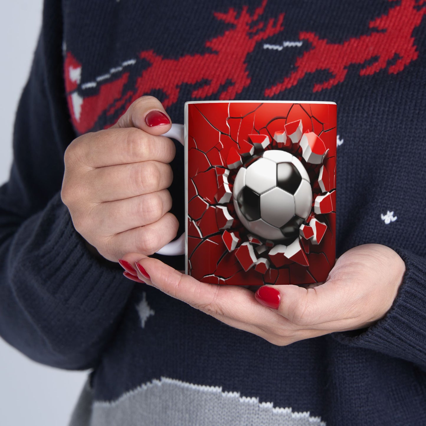 Caneca de Cerâmica com Tema de Futebol, Presente para o Amante do Futebol, Utensílio para Entusiastas do Futebol