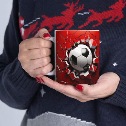 Caneca de Cerâmica com Tema de Futebol, Presente para o Amante do Futebol, Utensílio para Entusiastas do Futebol