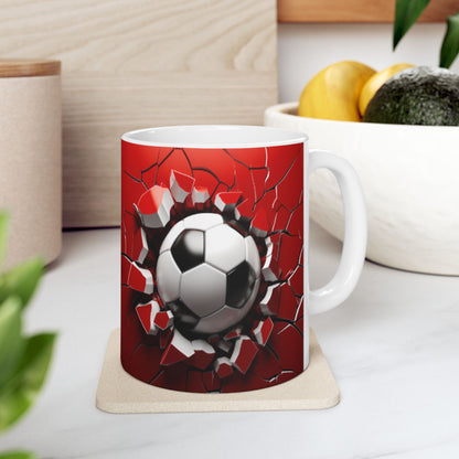 Caneca de Cerâmica com Tema de Futebol, Presente para o Amante do Futebol, Utensílio para Entusiastas do Futebol