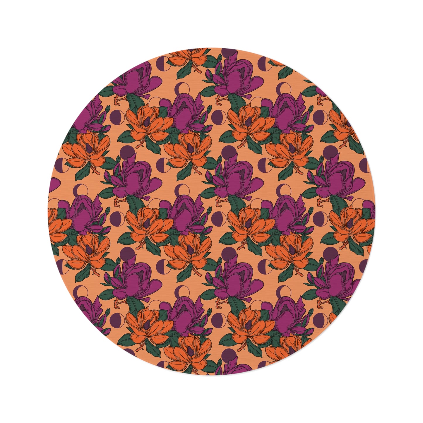 Tapete Redondo Floral Vibrante