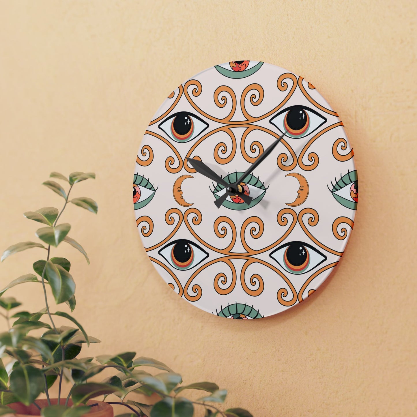 Relógio de Parede Acrílico Bohemian Eye Design
