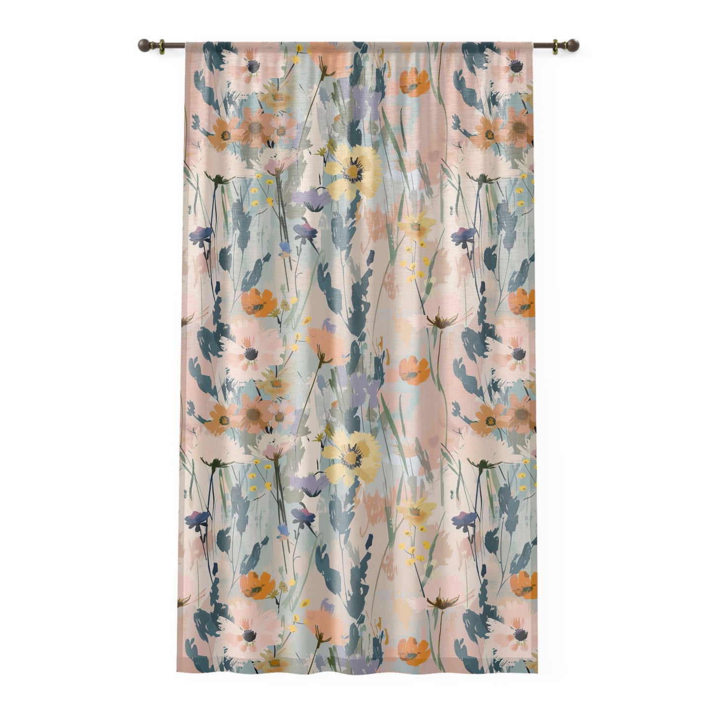 Cortina de Janela com Design Floral