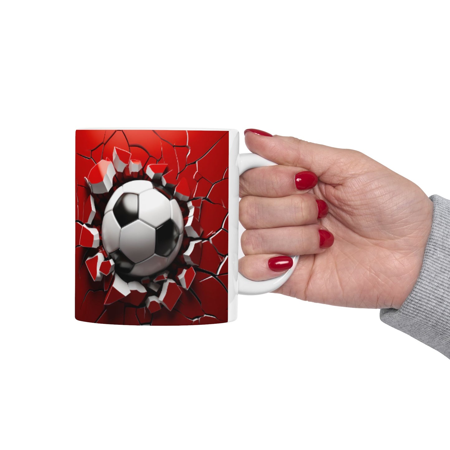 Caneca de Cerâmica com Tema de Futebol, Presente para o Amante do Futebol, Utensílio para Entusiastas do Futebol