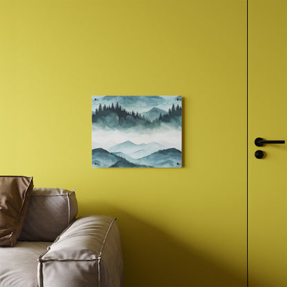 Arte de Parede em Acrílico de Paisagem Montanhosa