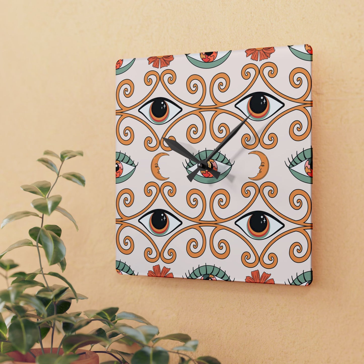 Relógio de Parede Acrílico Bohemian Eye Design